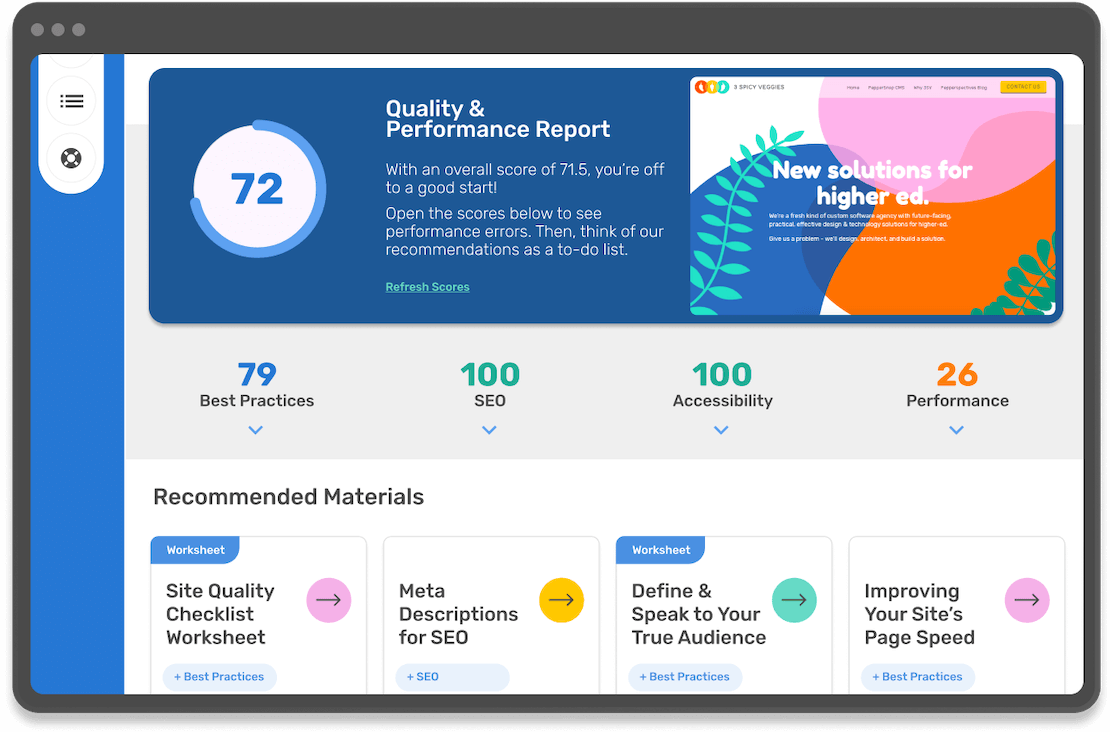 PepperSnap Screenshot of Individualized Score Audit